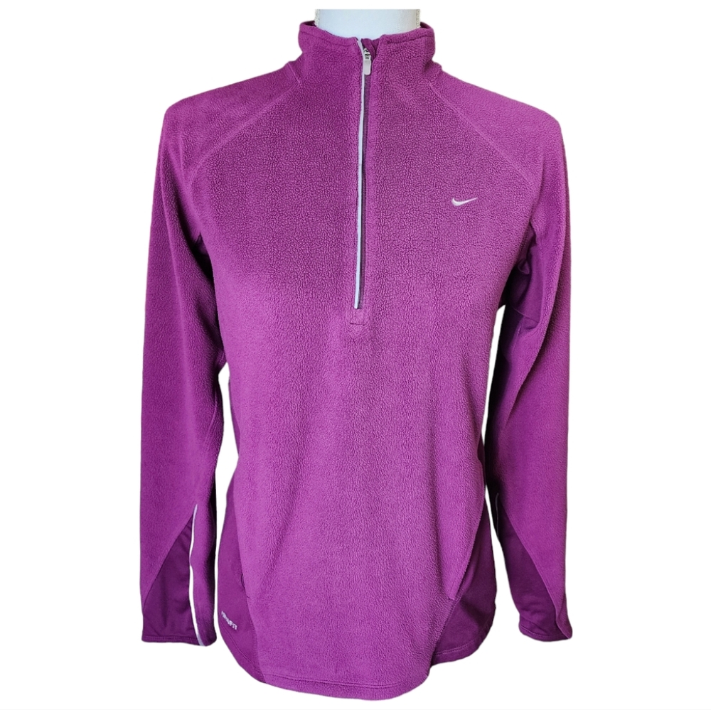 Nike Fit Womens Half-Zip Fleece Jacket, Purple Lightweight, Size Medium, M